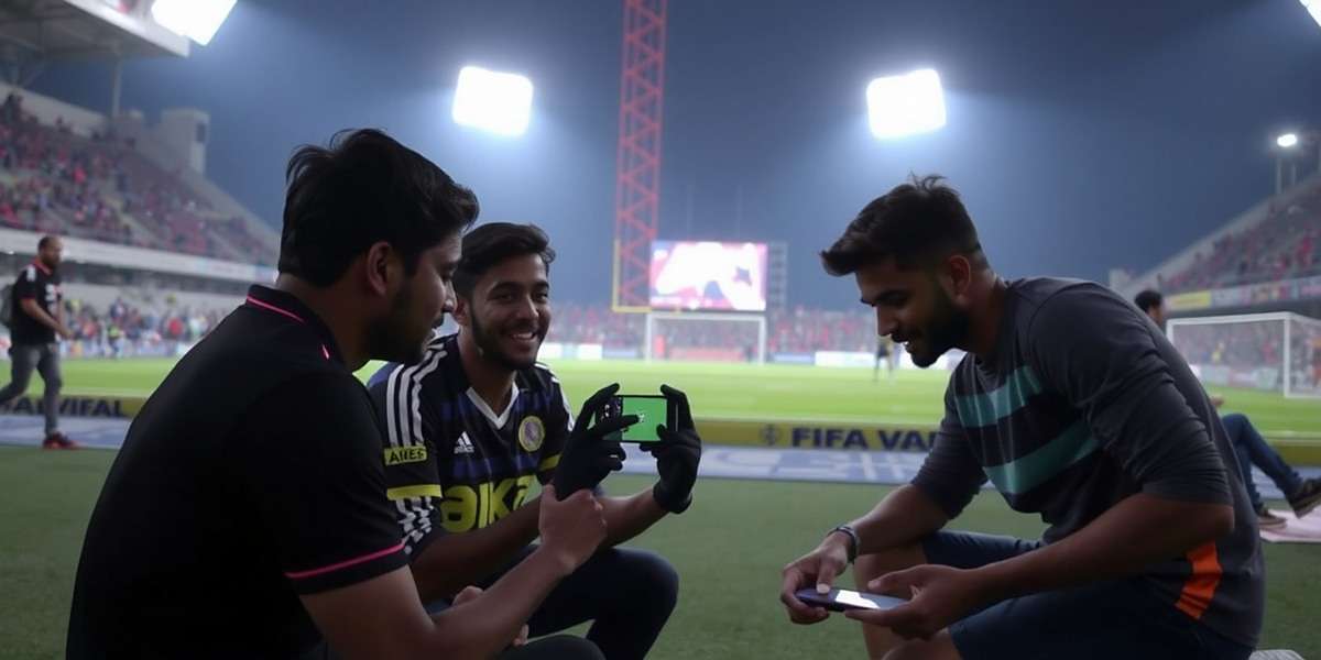 Ahmedabad Aces FIFA Multiplayer Fun Group of Indian friends playing Ahmedabad Aces FIFA together on mobile phones